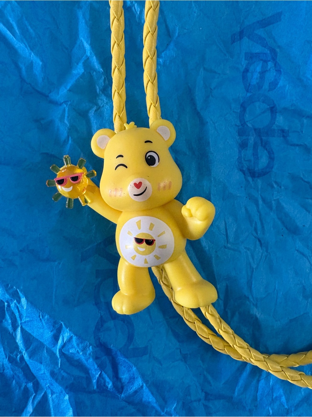 Yellow Sun Bear Kids Toy Necklace - Sunny Smiles Bolo Tie